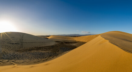 Fototapeta na wymiar Sand dunes Maspalomas of Gran Canaria, Canary Islands