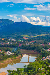 Fototapeta premium Panorama of the landscape Mekong river and Luang Prabang Laos.