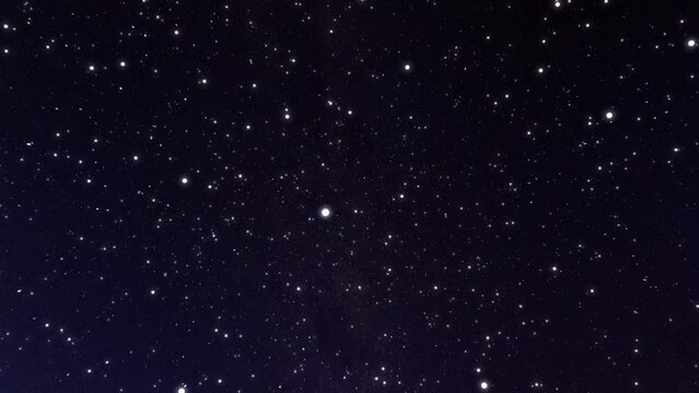 Intergalactic travel through neon glowing clusters of stars and galaxies to the far reaches of the universe. Animated space background. 
