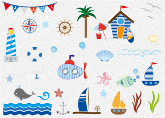 boat sail sailor beach palm tree coconut summer travel waves animal aqua underworld  shell sea ocean fish animal © Ana CPP
