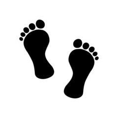 Human footprints on a white background. Vector illustration
