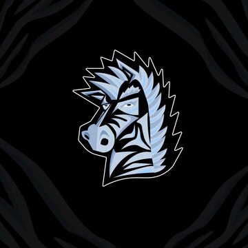 
Zebra Art, Mascot, Angry Zebra, Striped Blue Zebra, Character, Screensaver, Logo, Print, Power, Totem, Striped Horse, Zebra On A Black Background