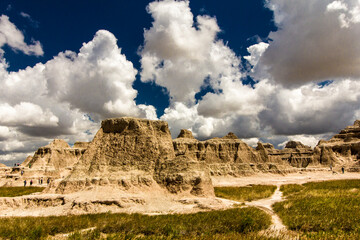 Badlands National Park during a sunny summer day, South Dakota