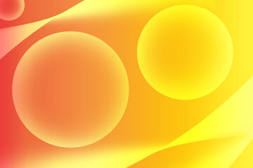 Abstract Illustration of Gradient Orange and Yellow Colored 3D Various Sized Spheres
