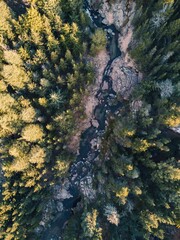 Drone photo of a river in Argentina