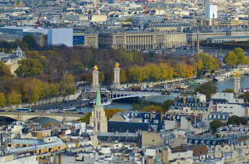 A beautiful panoramic view of Paris in France.