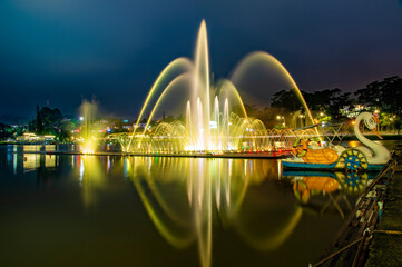 Fototapeta na wymiar View of Da Lat City which is a very famous destination for tourists.