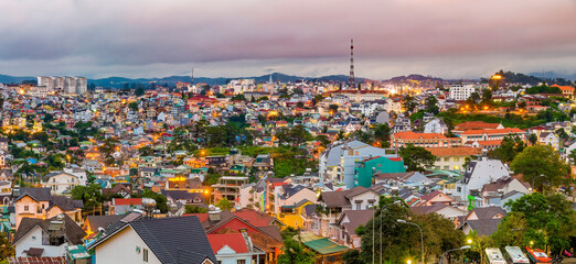 View of Da Lat City which is a very famous destination for tourists.