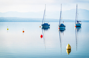sailboats in tutzing - lake starnberg - bavaria