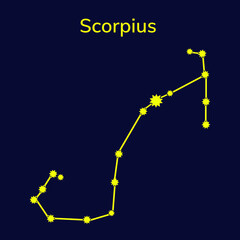 Constellations on a dark blue background