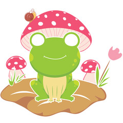 Obraz premium frog on a flower