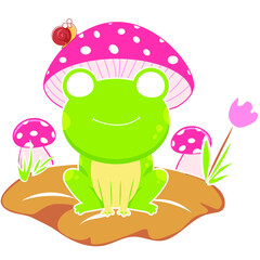 frog on a flower