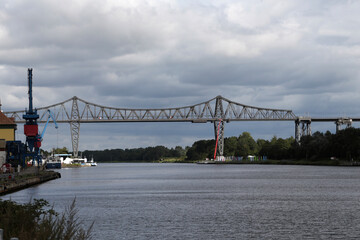 Hochbrücke über den Nord-Ostsee Kanal in Rendsburg, Deutschland