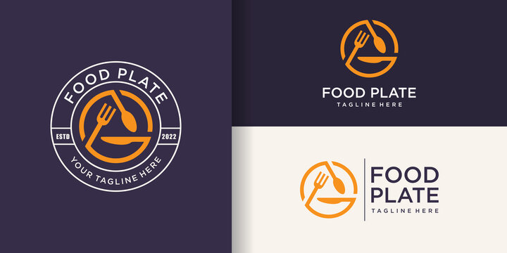 Food group logo design with creative modern concept Premium Vector