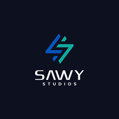 Modern letter S logo design. Vector illustration of Modern S letter and Technology. vintage logo design vector icon template