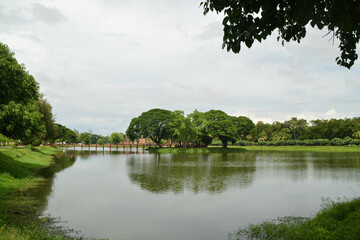 Fototapeta na wymiar Pan view of the Historical Park in Sukhothai.
