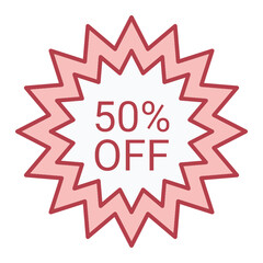 50% Discount Icon Design