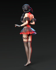 Beautiful woman in lace lingerie.