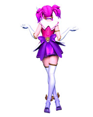 3D comics cosplay anime girl.