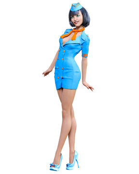 High beautiful girl Stewardess.