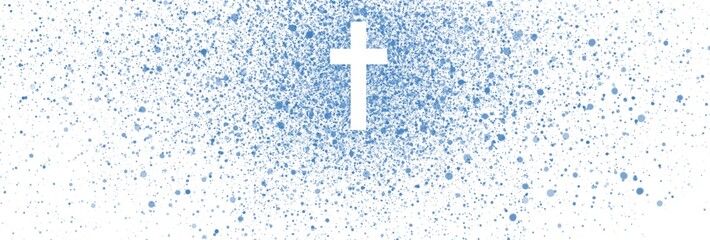 banner Watercolor Easter cross clipart. Floral crosses illustration