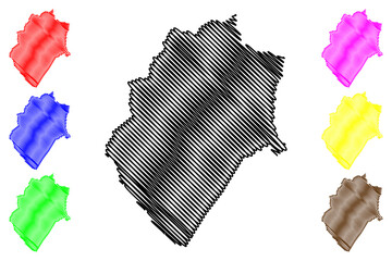 Terra Nova municipality (Bahia state, Municipalities of Brazil, Federative Republic of Brazil) map vector illustration, scribble sketch Terra Nova map