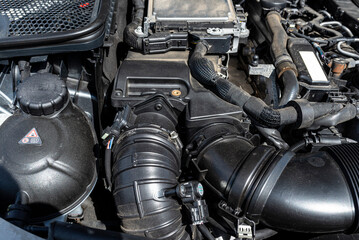 Plastic air intake pipes for a modern 2.2 liter diesel engine with a capacity of 220 horsepower.