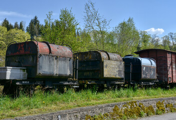 Steyrtalbahn, Schmalspurbahn, Tankwagen, Tank, Wassertank, Güterwagen, ausgemustert, verrostet,...