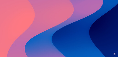 Abstract wavy background with modern gradient colors. Trendy liquid design. Motion sound wave. Vector illustration for banners, flyers and presentation.