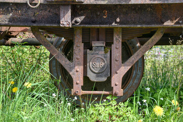 Wagen, Waggon, Güterwagen, Personenwagen, Steyrtalbahn, abgestellt, baufällig, ausgemustert, Rad,...