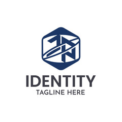 Fototapeta premium JP logo template vector combined with orbit round, suitable for any company related logo.