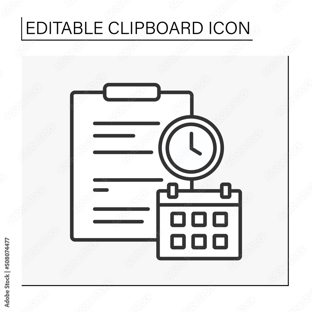 Poster schedule line icon. calendar and timing. events concept. isolated vector illustration. editable stro