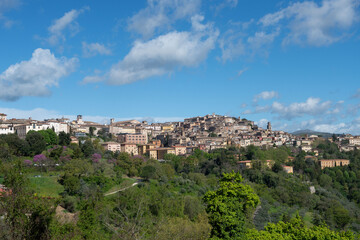 Fototapeta na wymiar Perugia city with fortification walls