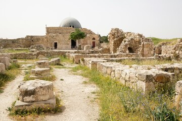 Ummayad Palace in Citadel Jebel Al Qala'a  in Amman, Jordan. 