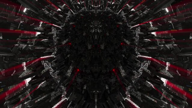 Evil A.I. hive mind red rays morphing 3d seamless loop