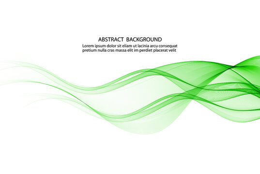 Movement of smooth green lines of a transparent wave, design element © Nikolas