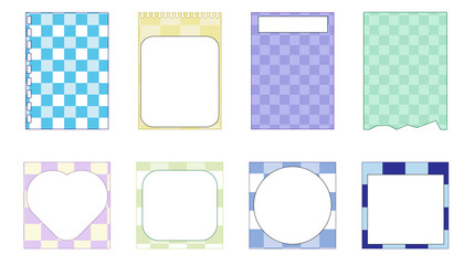 collection of the cute checkers paper, notepad, memo, planner, reminder, and journal. cute, simple, and printable