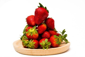 Fresh strawberries on white background