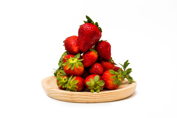 Fresh strawberries on white background