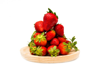Fresh strawberries on white background