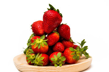 Fresh strawberries on white background