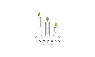 three candles logo template