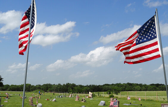 Memorial Day 2022 at a rural Kansas cemetery. 