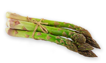 Vegetarian fresh green asparagus. vegetable isolated on white background