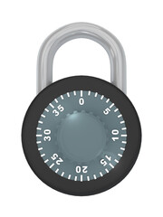3d render illustration of combination Lock on white