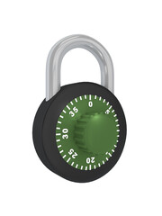 Combination Lock on white isolated on white