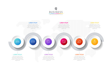 Vector illustration, infographics design, template, marketing, information, with 6 options or steps