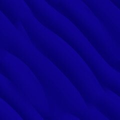 A blue desert with winding dunes. Beautiful seamless abstraction with diagonal lines. Blue texture. 3D image.
