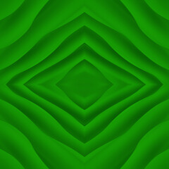 A green desert with dunes. Beautiful seamless abstraction with sinuous diagonal lines and symmetrical patterns. Green texture. 3D image.

