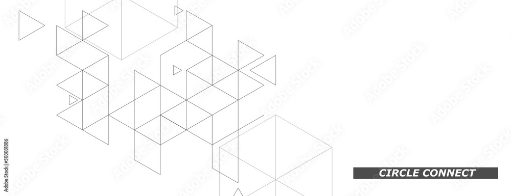 Aufkleber Triangles graphic geometry illustration. Vector banner design. Business computer background. Hexagons art